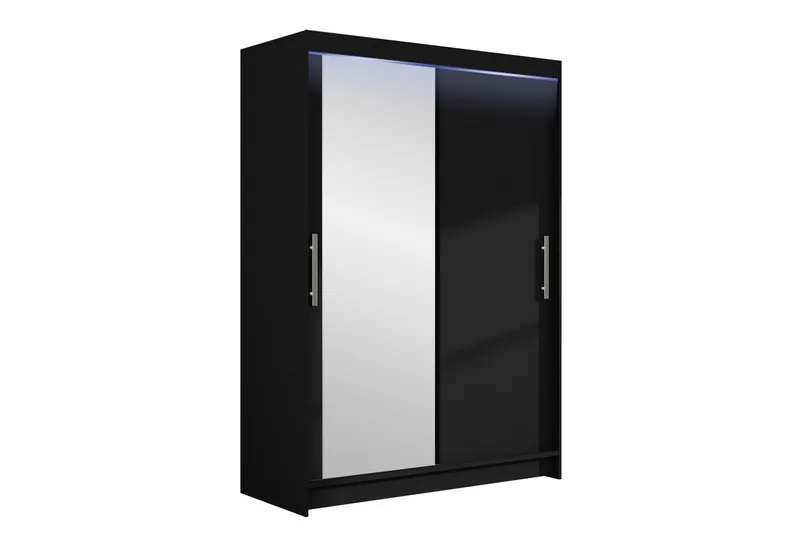 Estella Garderobe med Spejl 120x200 cm, Sort