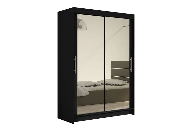 Estella Garderobe Skydedøre Spejle, Sort