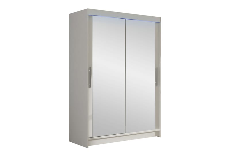 Estella Garderobeskab med Spejl 120x200 cm - Hvid - Opbevaring - Tøjopbevaring - Garderobeskabe
