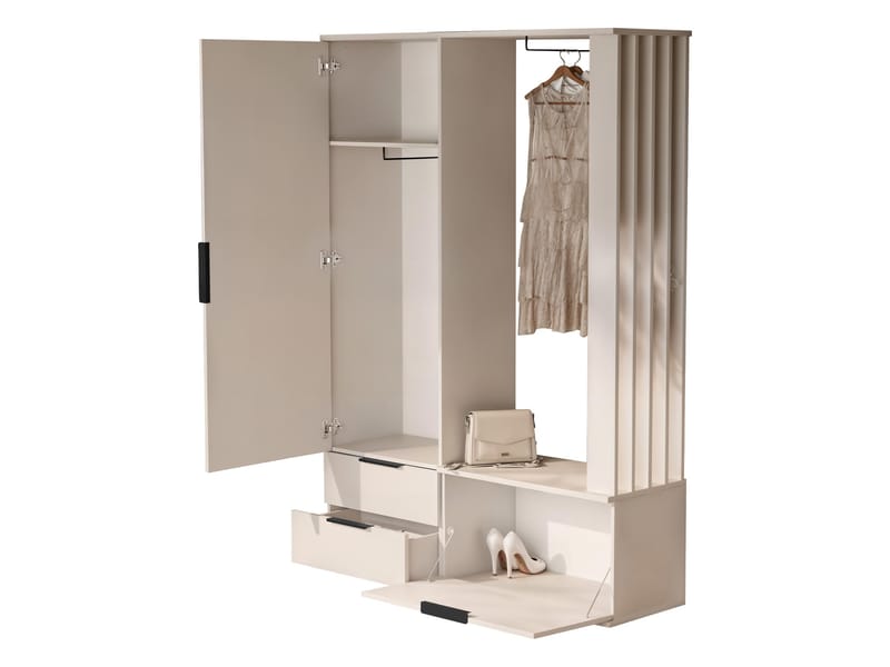 Faro hallmøbel 140 cm - beige - Møbler - Entrémøbler - Møbelsæt til hall og entre