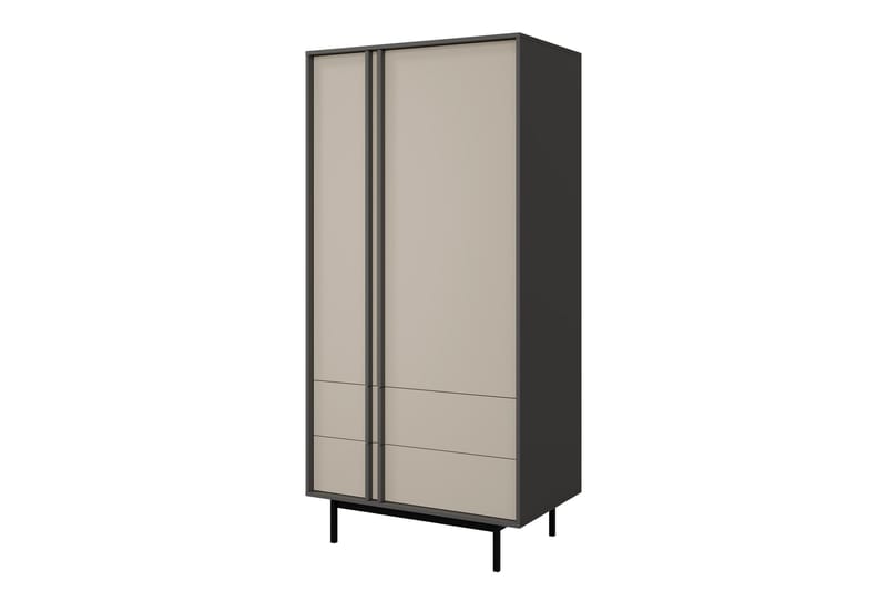 Farshian Garderobe 93x195 cm - Grå/Beige - Opbevaring - Tøjopbevaring - Garderobeskabe