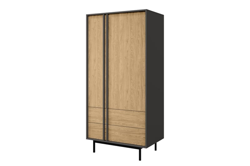 Farshian Garderobe 93x195 cm - Grå/Brun - Opbevaring - Tøjopbevaring - Garderobeskabe