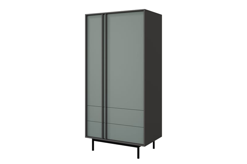 Farshian Garderobe 93x195 cm - Grå/Grøn - Opbevaring - Tøjopbevaring - Garderobeskabe