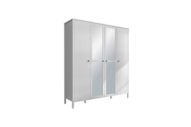 Ferra Garderobe med Spejl 180,8x215 cm - Natur/Hvid - Opbevaring - Tøjopbevaring - Garderobeskabe