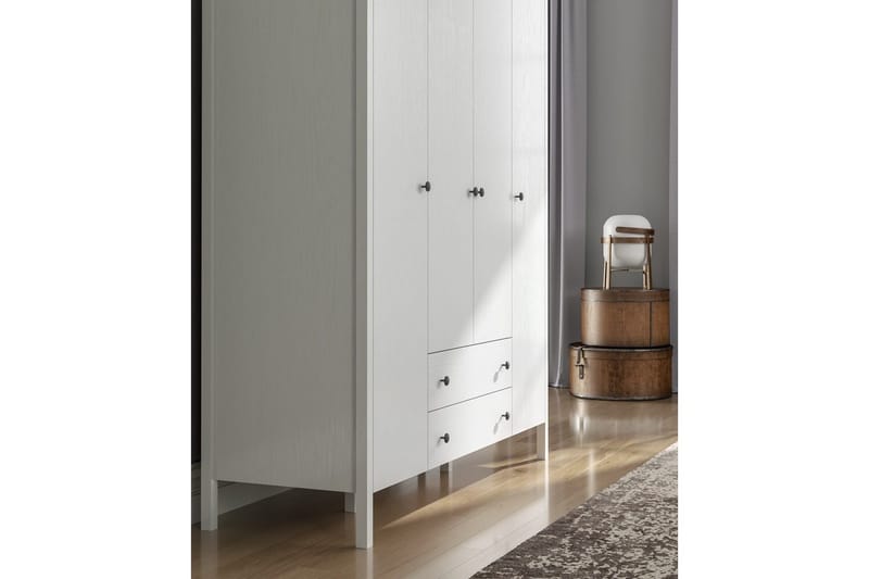 Ferra Garderobesskåp 160x194,8 cm - Natur/Hvid - Opbevaring - Tøjopbevaring - Garderobeskabe - Garderobeskab & klædeskab