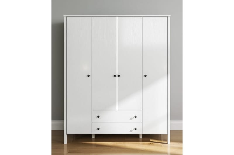 Ferra Garderobesskåp 160x194,8 cm - Natur/Hvid - Opbevaring - Tøjopbevaring - Garderobeskabe - Garderobeskab & klædeskab