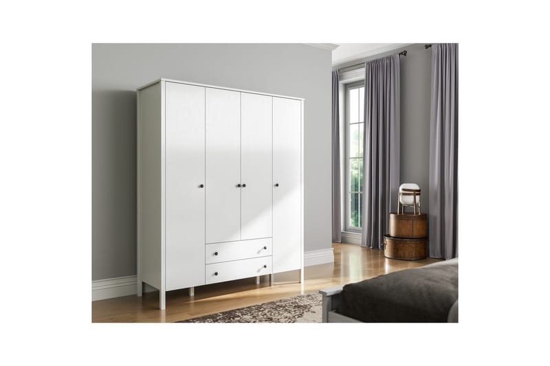 Ferra Garderobesskåp 160x194,8 cm - Natur/Hvid - Opbevaring - Tøjopbevaring - Garderobeskabe - Garderobeskab & klædeskab