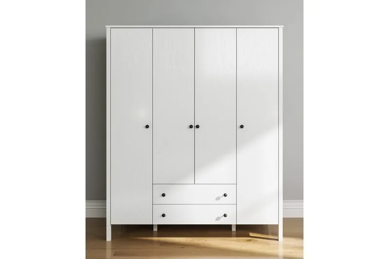 Ferra Garderobesskåp 160x194,8 cm - Natur/Hvid - Opbevaring - Tøjopbevaring - Garderobeskabe - Garderobeskab & klædeskab