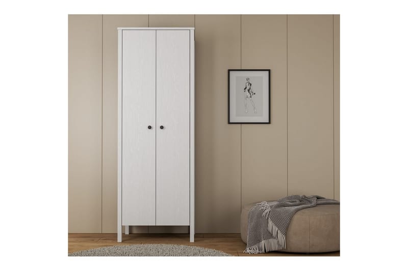 Ferra Garderobesskåp 70x194,8 cm - Natur/Hvid - Opbevaring - Tøjopbevaring - Garderobeskabe - Garderobeskab & klædeskab