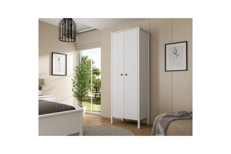 Ferra Garderobesskåp 70x194,8 cm - Natur/Hvid - Opbevaring - Tøjopbevaring - Garderobeskabe - Garderobeskab & klædeskab