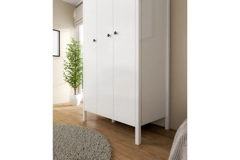 Ferra Garderobesskåp 98x194,8 cm - Natur/Hvid - Opbevaring - Tøjopbevaring - Garderobeskabe - Garderobeskab & klædeskab