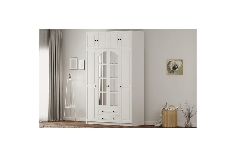 Feyric Garderobesskåp 140x210 cm - Mat Hvid - Opbevaring - Tøjopbevaring - Garderobeskabe - Garderobeskab & klædeskab