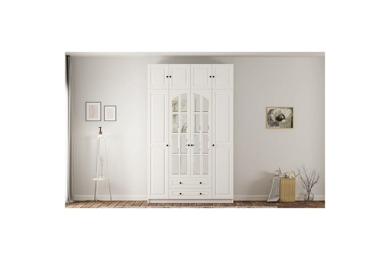 Feyric Garderobesskåp 140x210 cm - Mat Hvid - Opbevaring - Tøjopbevaring - Garderobeskabe - Garderobeskab & klædeskab