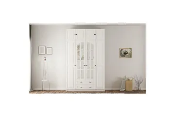 Feyric Garderobesskåp 140x210 cm - Mat Hvid - Opbevaring - Tøjopbevaring - Garderobeskabe - Garderobeskab & klædeskab