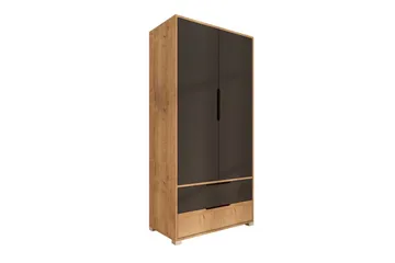 Florai Garderobeskab 90x183 cm - Brun/Antracit - Opbevaring - Tøjopbevaring - Garderobeskabe - Garderobeskab & klædeskab