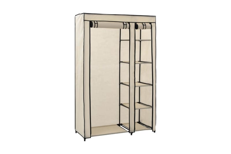 Foldbart Klædeskab 110 X 45 X 175 Cm Stof Cremefarvet - Creme - Opbevaring - Tøjopbevaring - Garderobeskabe