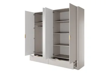 Forba Garderobeskab med Spejl 213x209 cm - Hvid - Opbevaring - Tøjopbevaring - Garderobeskabe