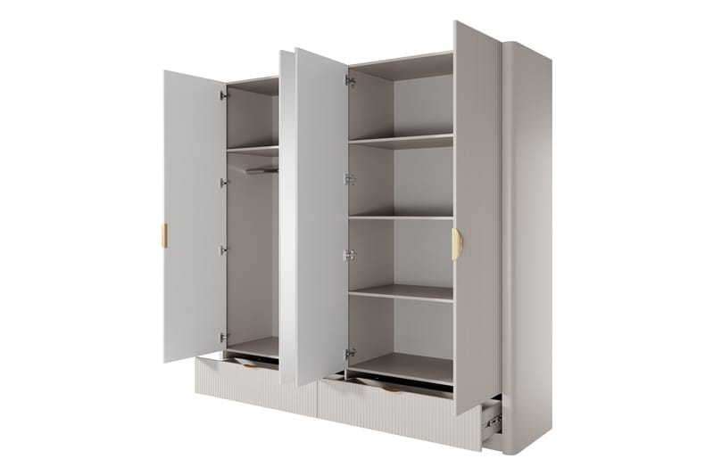 Forba Garderobeskab med Spejl 213x209 cm - Hvid - Opbevaring - Tøjopbevaring - Garderobeskabe