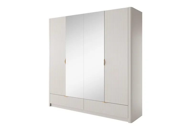 Forba Garderobeskab med Spejl 213x209 cm, Hvid