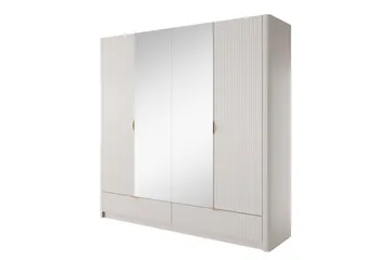 Forba Garderobeskab med Spejl 213x209 cm - Hvid - Opbevaring - Tøjopbevaring - Garderobeskabe