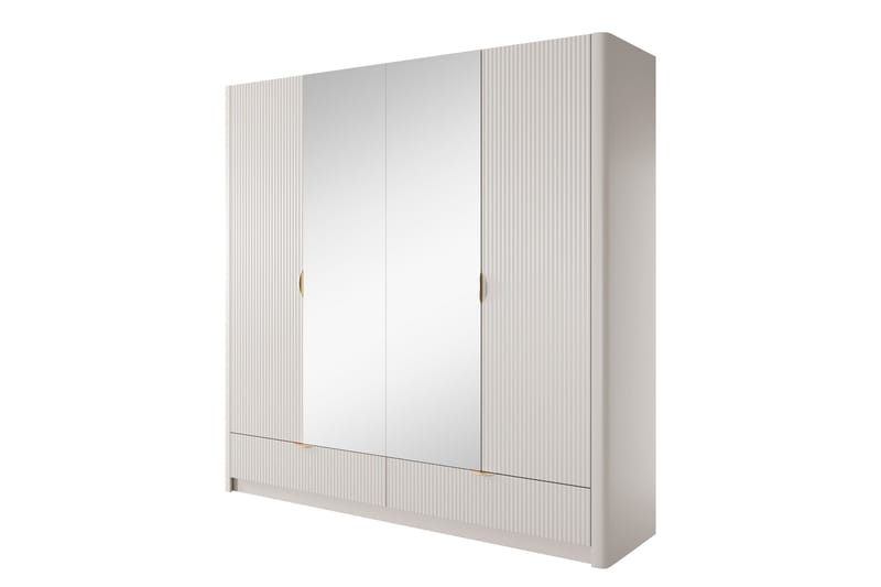 Forba Garderobeskab med Spejl 213x209 cm, Hvid