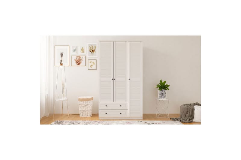 Fornis Garderobesskåp 105x184 cm - Mat Hvid - Opbevaring - Tøjopbevaring - Garderobeskabe - Garderobeskab & klædeskab