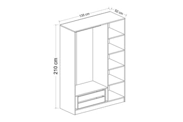 Fruitland Garderobe 135 cm - Brun - Opbevaring - Tøjopbevaring - Garderobeskabe