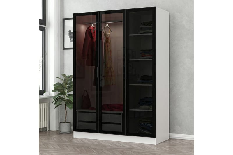 Fruitland Garderobe 135 cm, Sort/Hvid