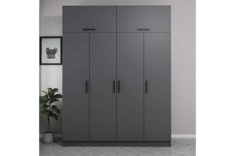 Fruitland Garderobe 180 cm - Antracit - Opbevaring - Tøjopbevaring - Garderobeskabe
