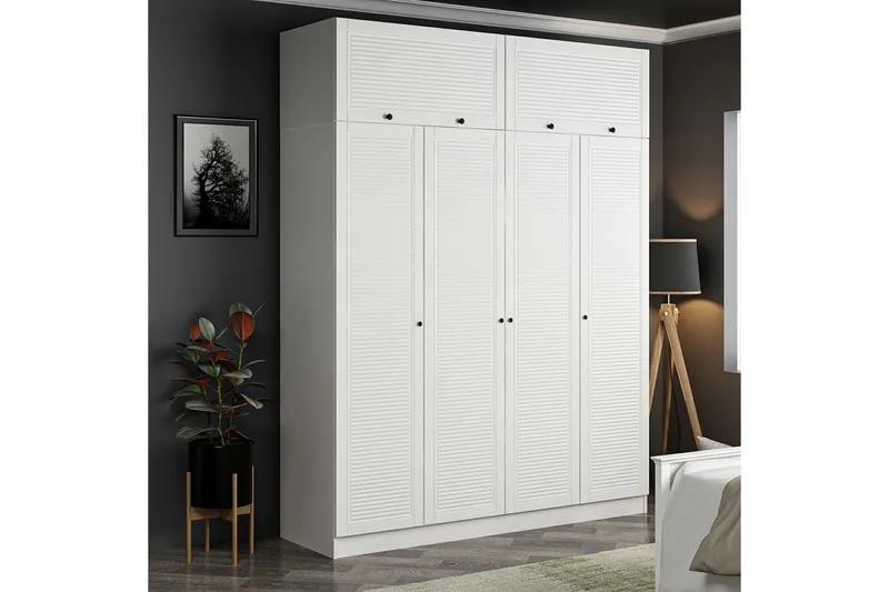 Fruitland Garderobe 180 cm - Hvid - Opbevaring - Tøjopbevaring - Garderobeskabe