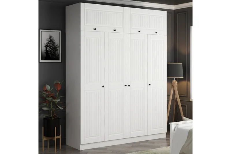 Fruitland Garderobe 180 cm - Hvid - Opbevaring - Tøjopbevaring - Garderobeskabe