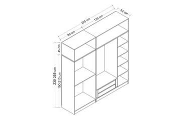 Fruitland Garderobe 180 cm - Hvid - Opbevaring - Tøjopbevaring - Garderobeskabe