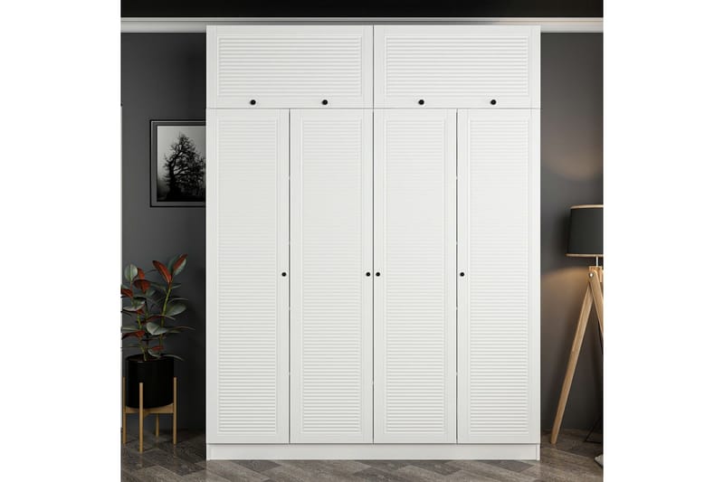 Fruitland Garderobe 180 cm - Hvid - Garderobeskabe - Garderobeskab & klædeskab