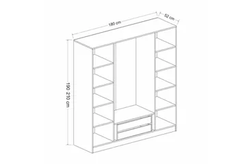 Fruitland Garderobe 180 cm - Valnød finér - Opbevaring - Tøjopbevaring - Garderobeskabe