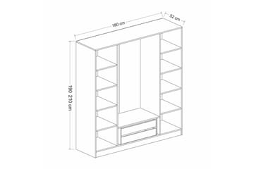 Fruitland Garderobe 180 cm - Valnød finér - Opbevaring - Tøjopbevaring - Garderobeskabe