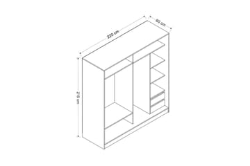 Fruitland Garderobe 220 cm - Antracit - Opbevaring - Tøjopbevaring - Garderobeskabe