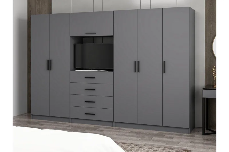 Fruitland Garderobe 225 cm - Antracit - Opbevaring - Tøjopbevaring - Garderobeskabe