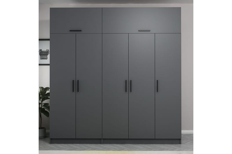 Fruitland Garderobe 225 cm - Antracit - Opbevaring - Tøjopbevaring - Garderobeskabe