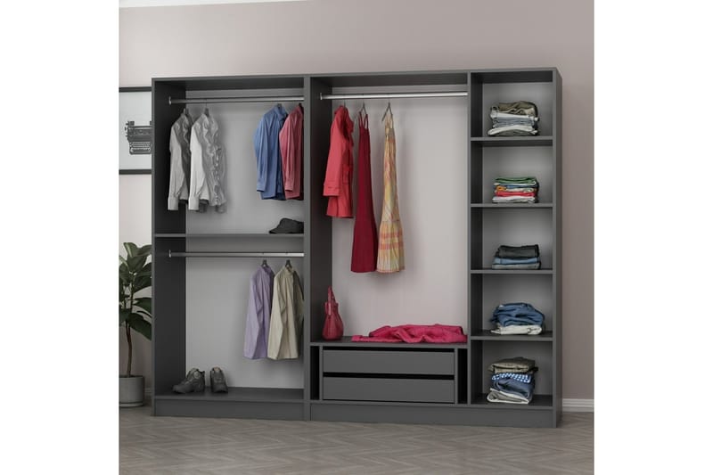 Fruitland Garderobe 225 cm - Antracit - Garderobeskabe - Garderobeskab & klædeskab