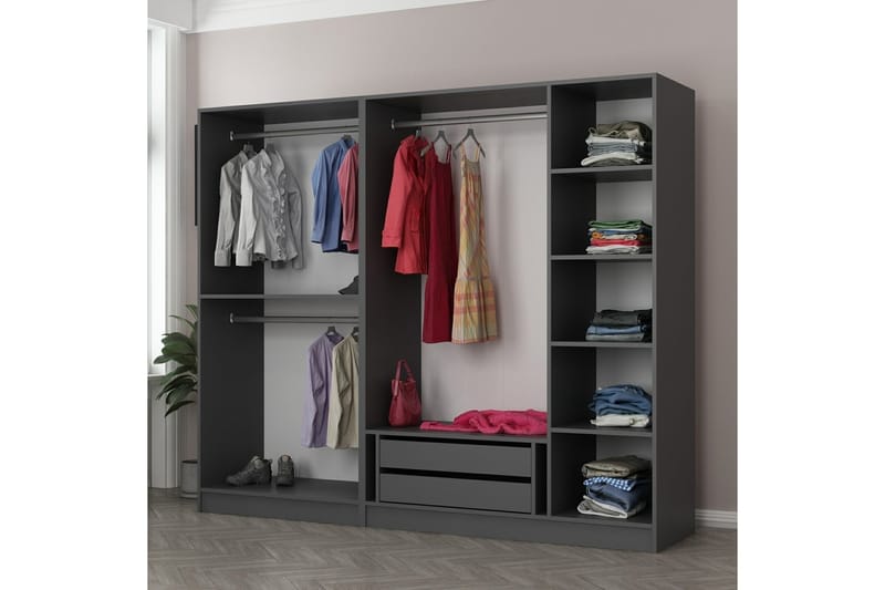 Fruitland Garderobe 225 cm - Antracit - Garderobeskabe - Garderobeskab & klædeskab