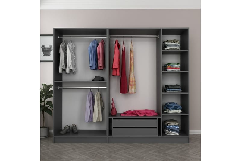 Fruitland Garderobe 225 cm - Antracit - Garderobeskabe - Garderobeskab & klædeskab