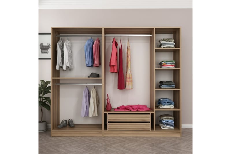 Fruitland Garderobe 225 cm - Brun - Garderobeskabe - Garderobeskab & klædeskab