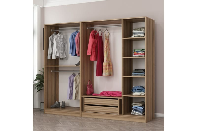 Fruitland Garderobe 225 cm - Brun - Garderobeskabe - Garderobeskab & klædeskab