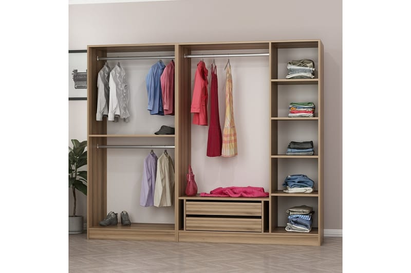 Fruitland Garderobe 225 cm - Brun - Garderobeskabe - Garderobeskab & klædeskab