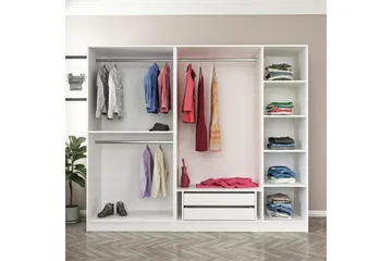 Fruitland Garderobe 225 cm - Hvid - Opbevaring - Tøjopbevaring - Garderobeskabe