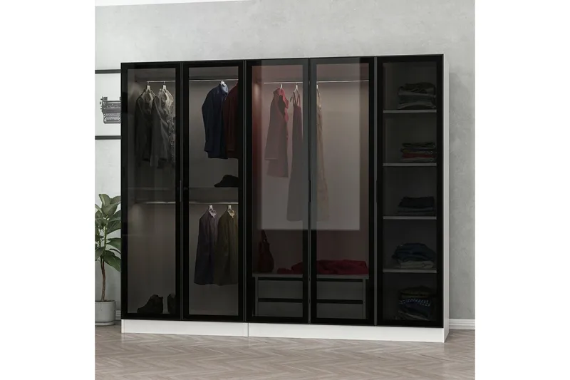 Fruitland Garderobe 225 cm - Hvid - Opbevaring - Tøjopbevaring - Garderobeskabe
