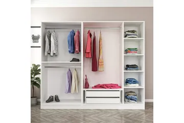 Fruitland Garderobe 225 cm - Hvid - Opbevaring - Tøjopbevaring - Garderobeskabe