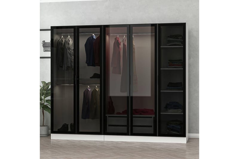 Fruitland Garderobe 225 cm - Hvid - Opbevaring - Tøjopbevaring - Garderobeskabe