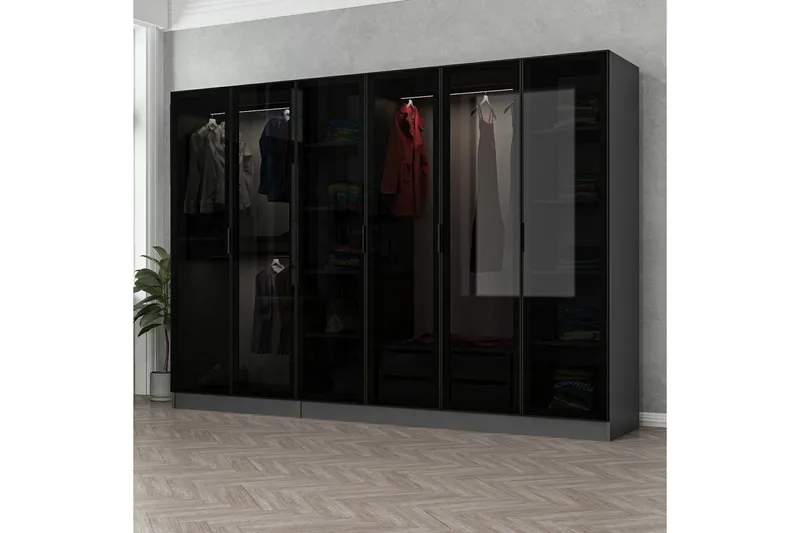Fruitland Garderobe 270 cm - Antracit - Opbevaring - Tøjopbevaring - Garderobeskabe