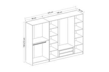 Fruitland Garderobe 270 cm - Brun - Opbevaring - Tøjopbevaring - Garderobeskabe